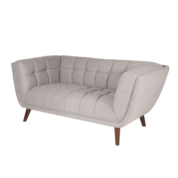 Canapé 2 places tissu gris clair BERYL