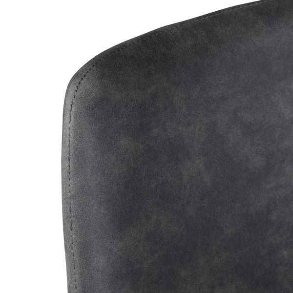 Chaise plan de travail daim gris foncé piètement métal BARI