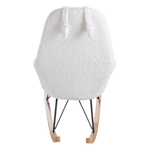 Rocking-chair scandinave effet laine mohair blanc Evy