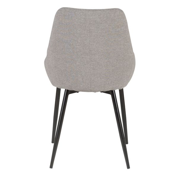 Chaise en tissu gris clair et pieds métal BARI