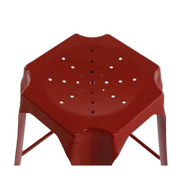 Tabouret de bar industriel en métal rouge h75cm INDUS