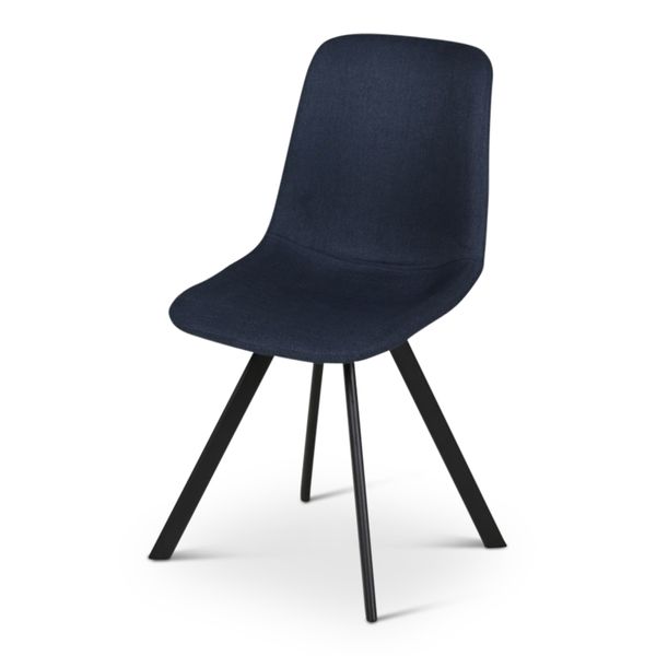 Chaise en tissu bleu Carl