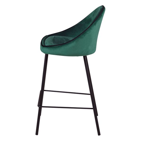 Chaise plan de travail design velours vert canard h 65cm Maya