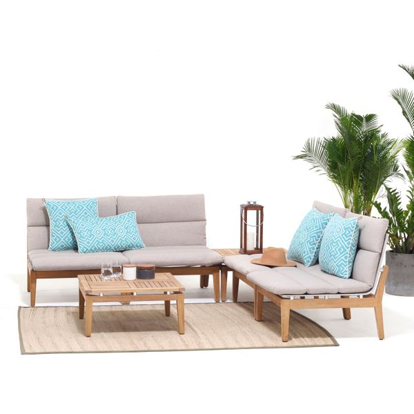Fauteuil d'extérieur tissu beige AZUR