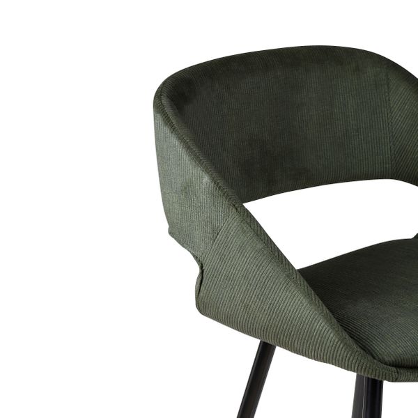 Chaise snack velours côtelé vert foncé h 65cm ADA