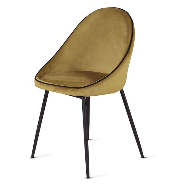 Chaise design velours ocre Maya
