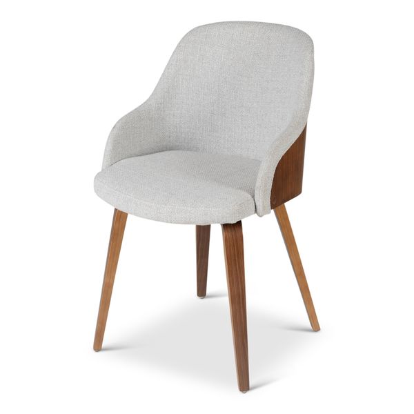 Chaise accoudoirs en tissu gris clair Kyo