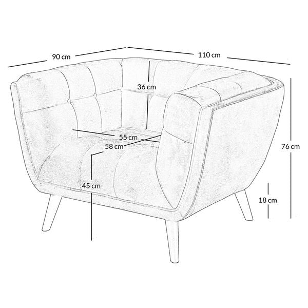 Fauteuil en tissu gris foncé BERYL