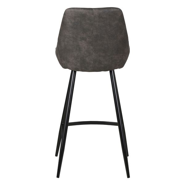 Chaise plan de travail daim gris foncé piètement métal BARI