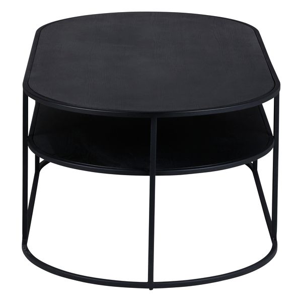 Table basse chêne noir et métal GRAYSON