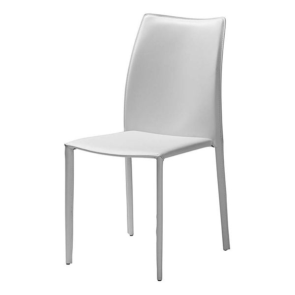 Chaise de repas cuir blanc Solène