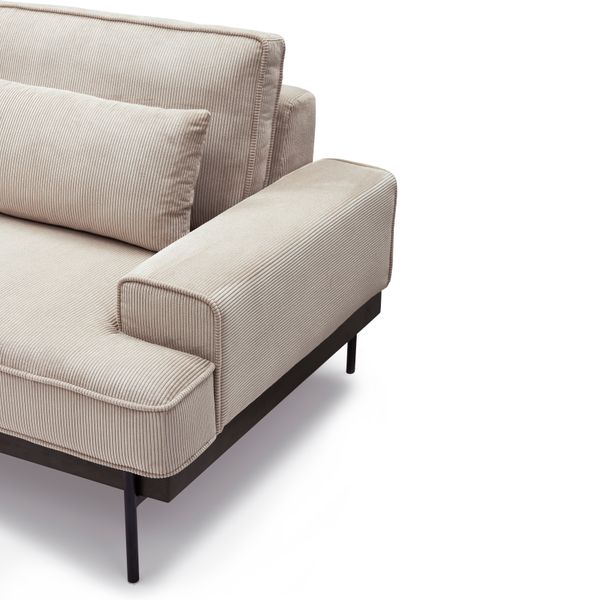 Canapé 3 places velours cotelé beige Yoko