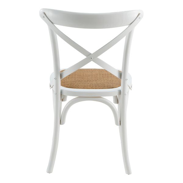 Chaise en bois blanche Villa Florence - Bistrot