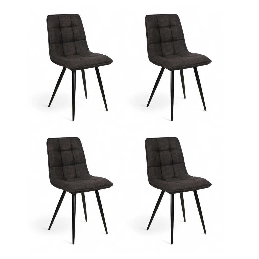 Chaise repas tissu noir anthracite