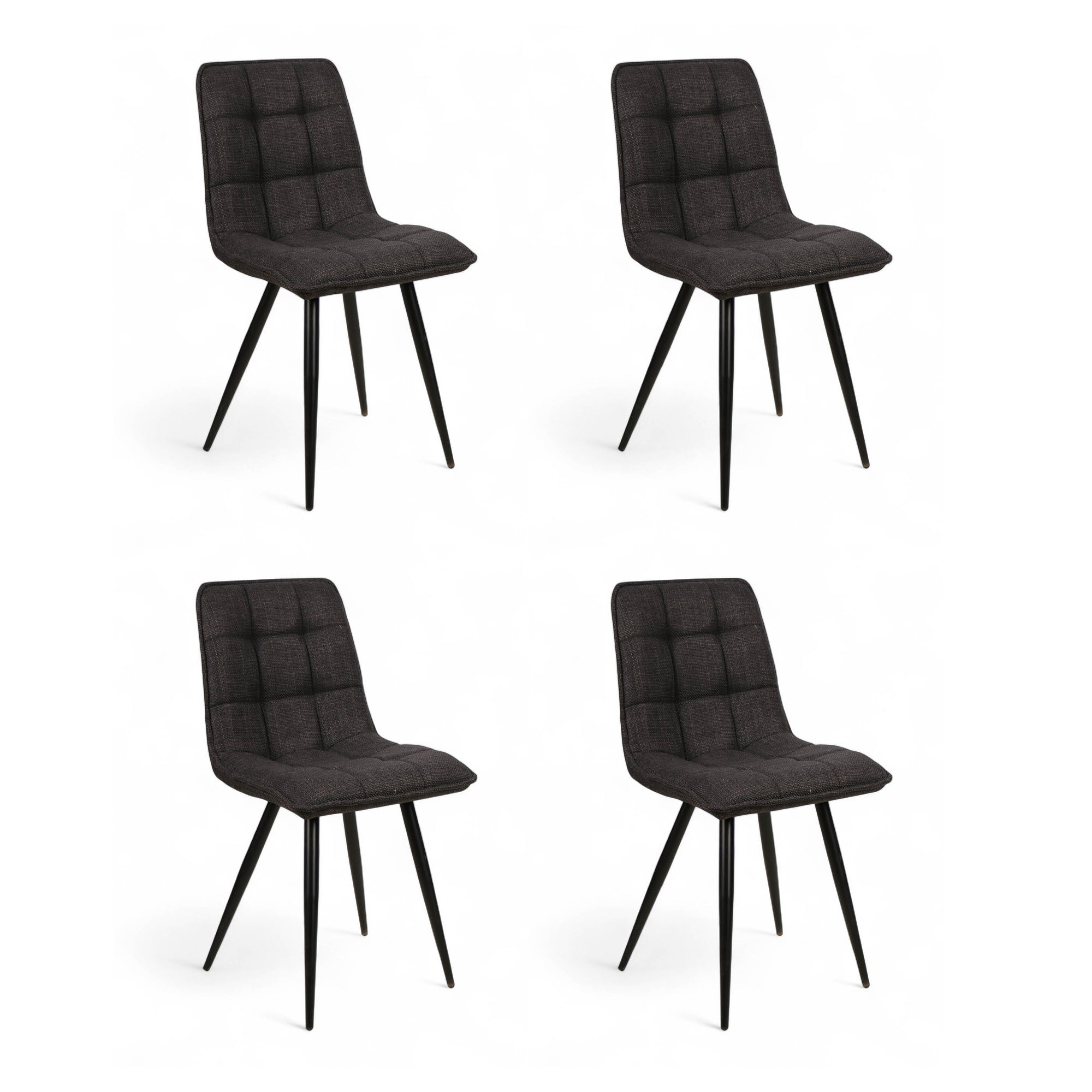 Chaise repas tissu noir anthracite