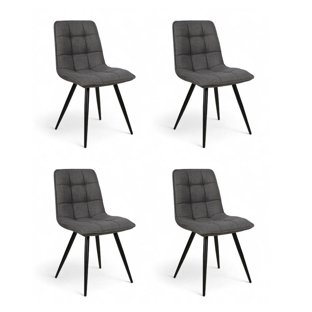 Chaise repas tissu gris fonce