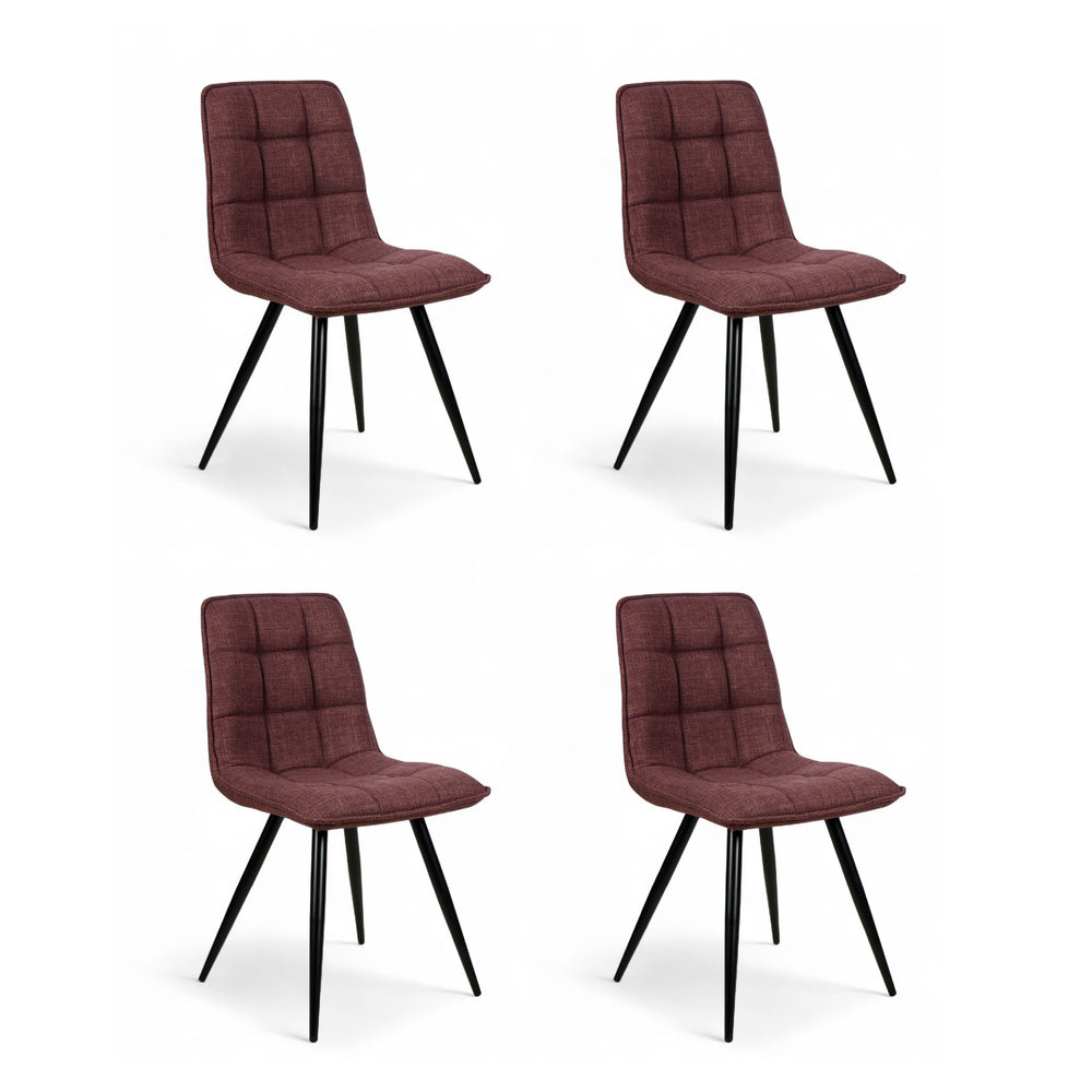 Chaise repas tissu pourpre