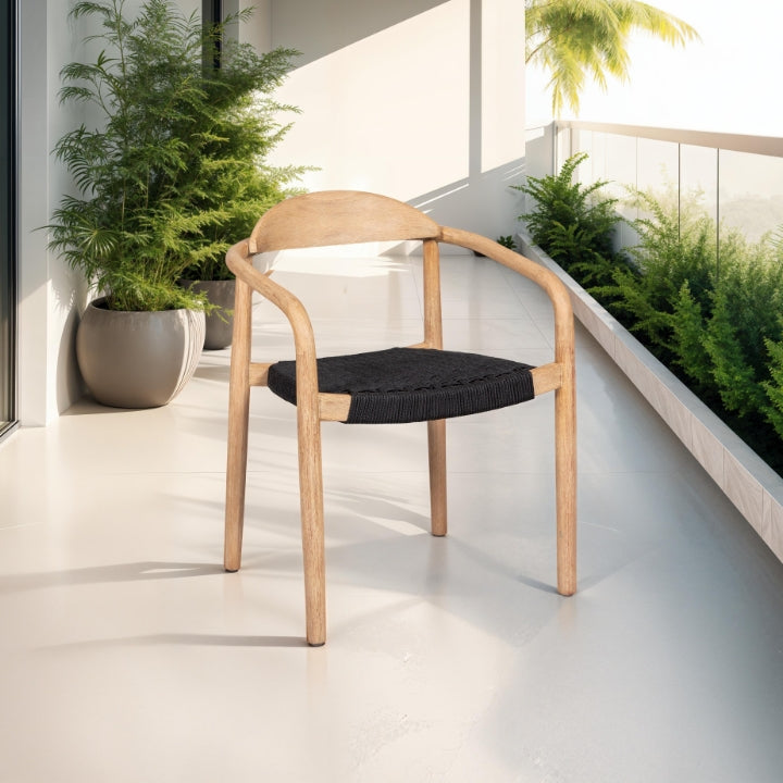Chaise repas Eucalyptus et corde noire