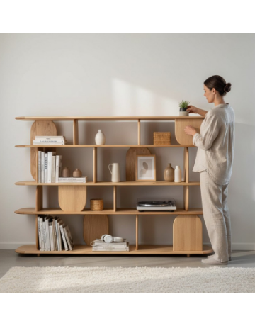 Bibliothèque 130 cm - 5 étagères
