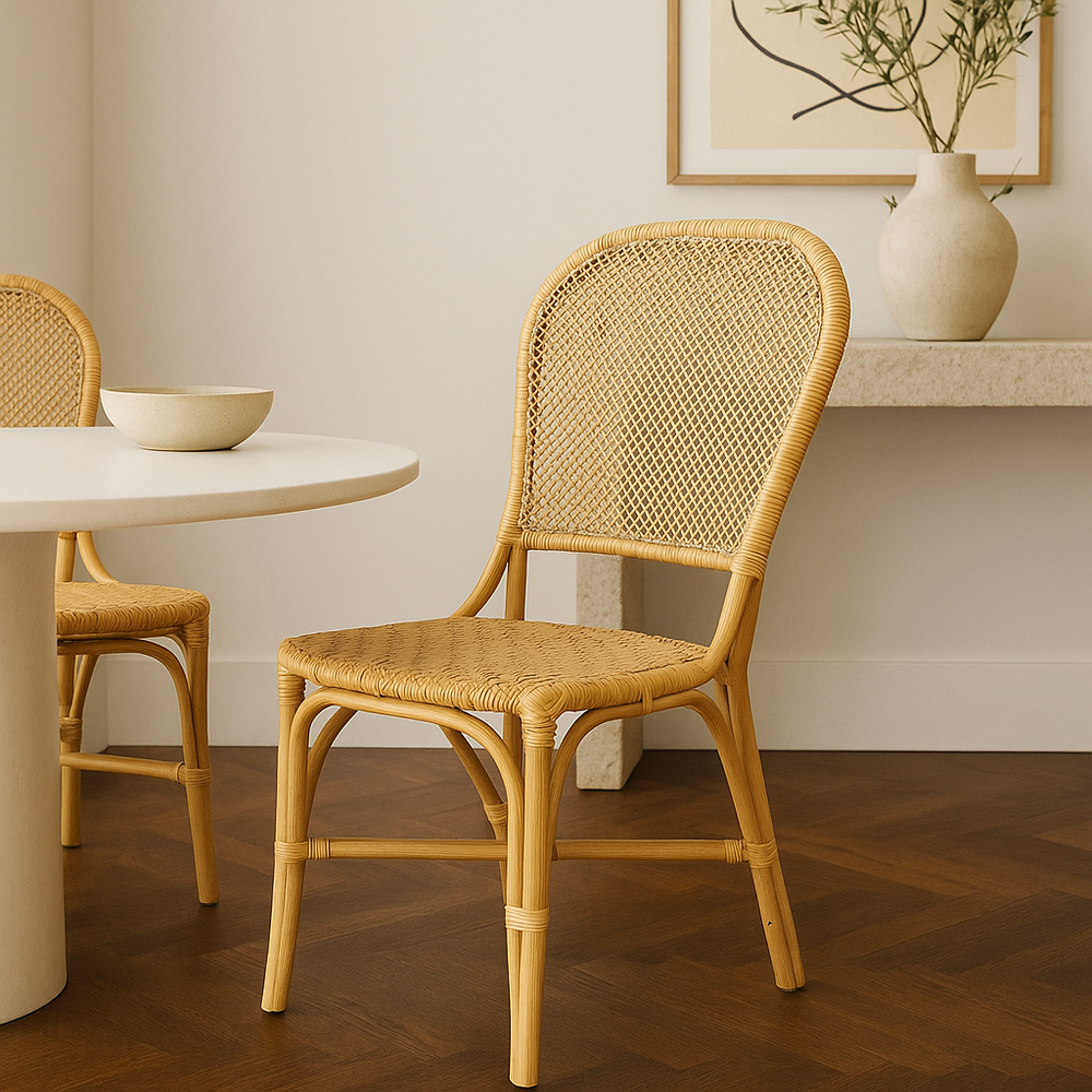 Chaise repas en rotin