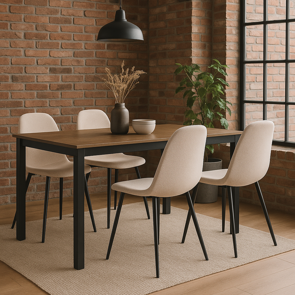 Chaise repas tissu écru