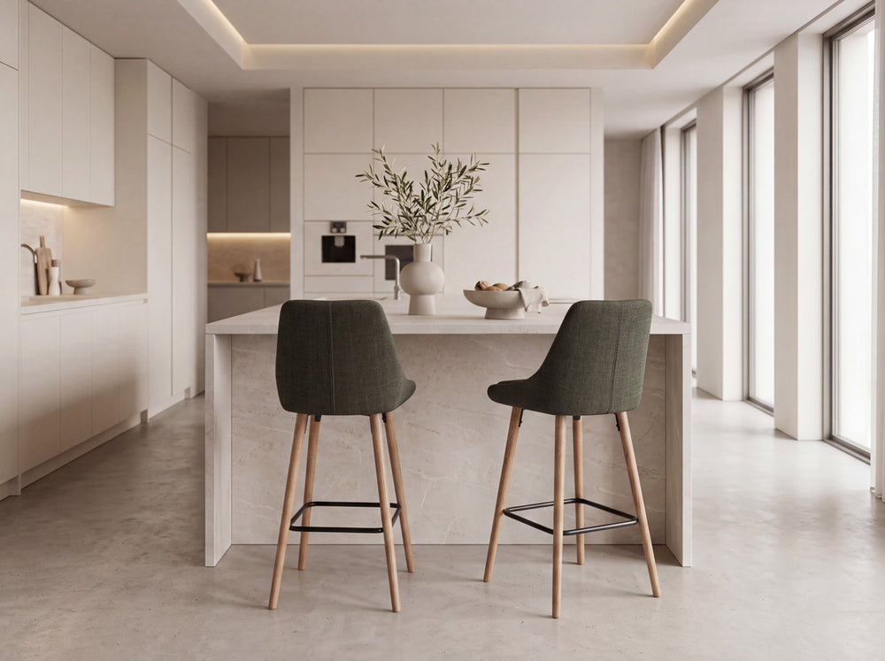 Chaise snack velours verte foncée