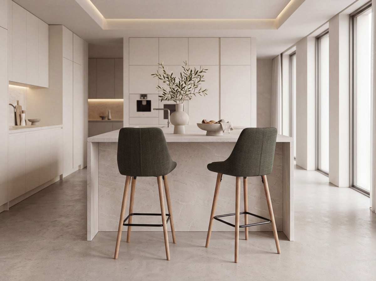 Chaise snack velours verte foncée