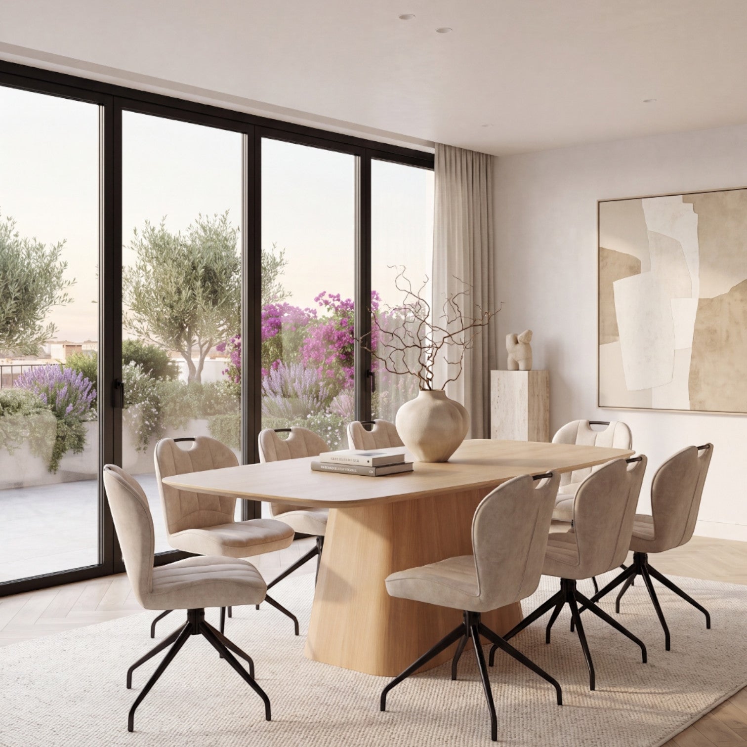 Table repas placage chêne 200 cm
