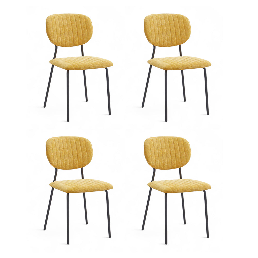 Chaise repas tissu jaune curry KOTA