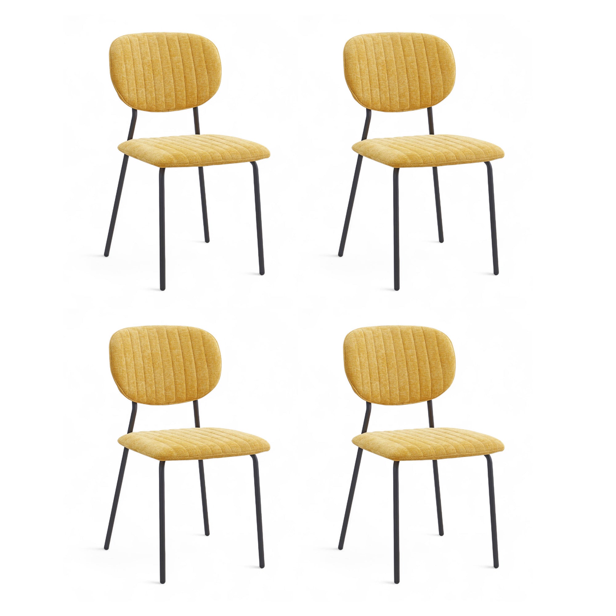 Chaise repas tissu jaune curry KOTA
