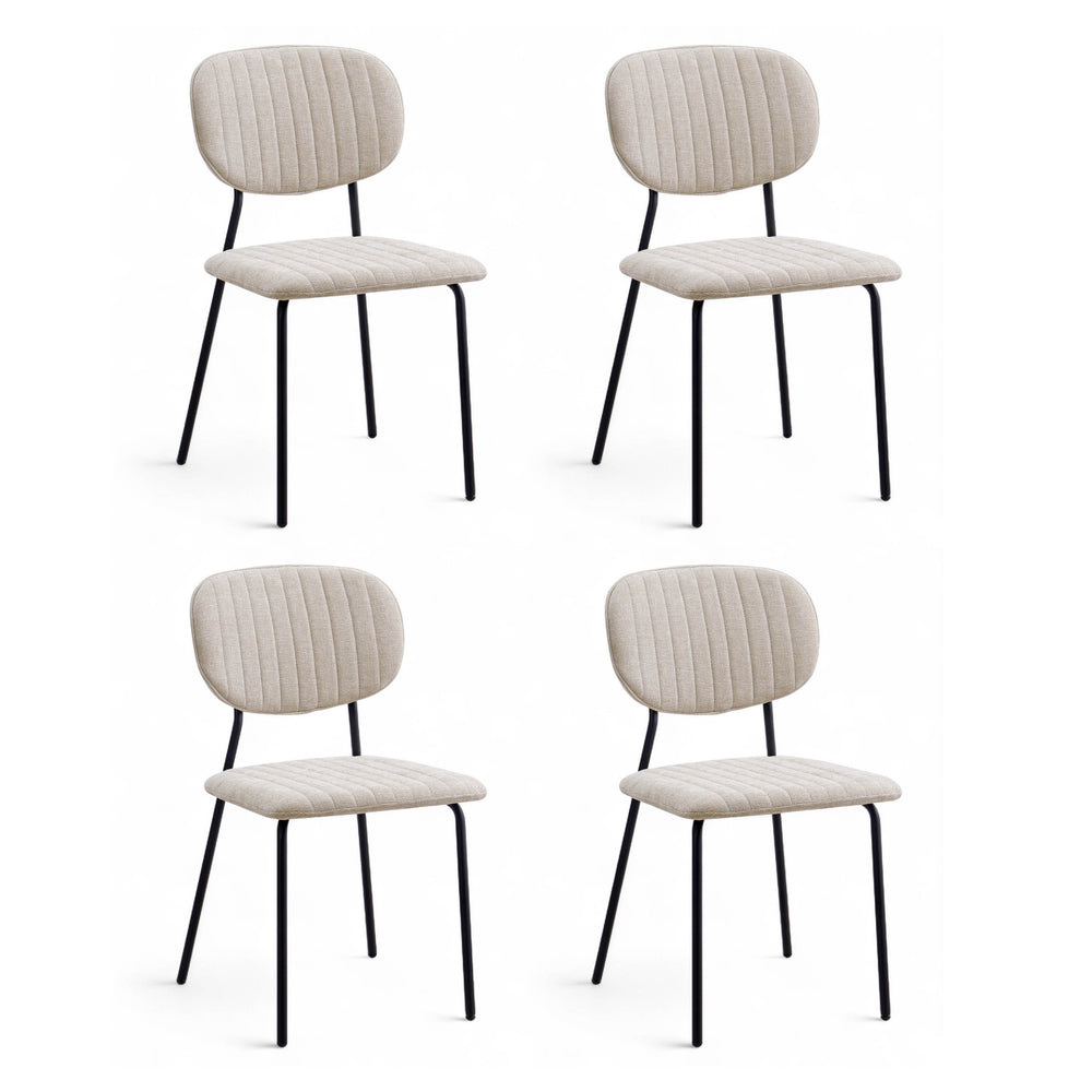 Chaise repas tissu beige KOTA