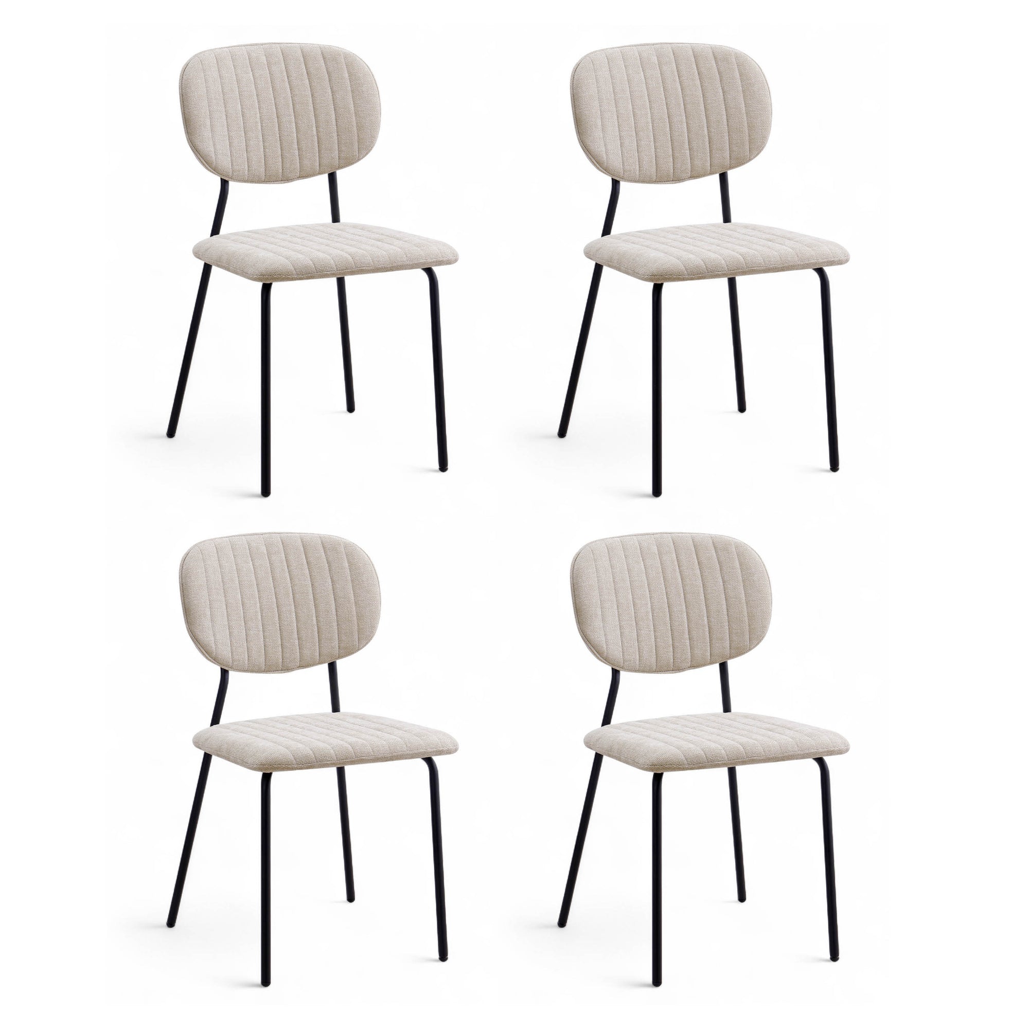 Chaise repas tissu beige KOTA