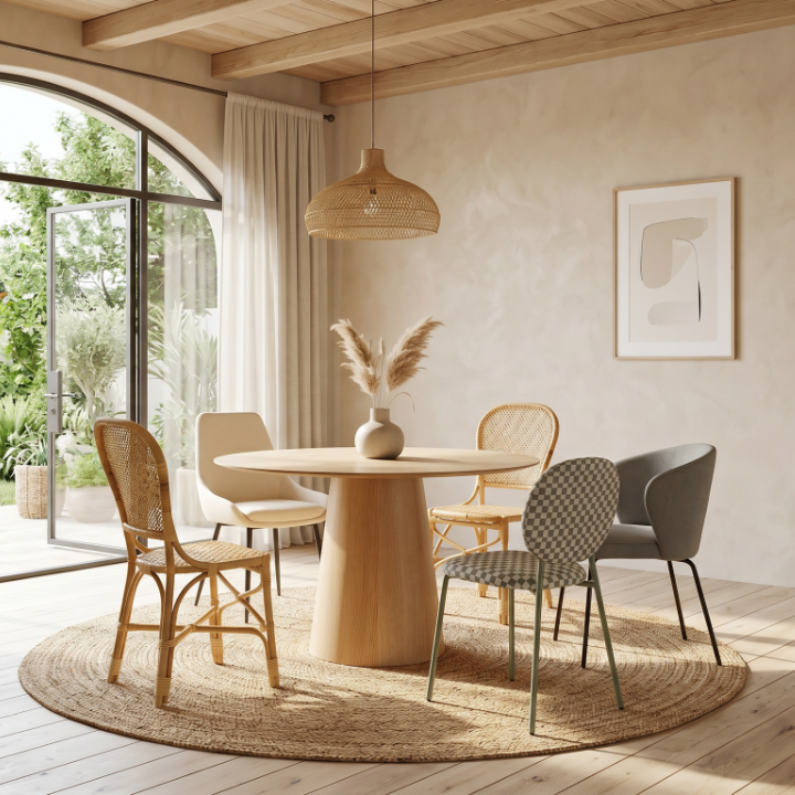 Chaise repas en rotin