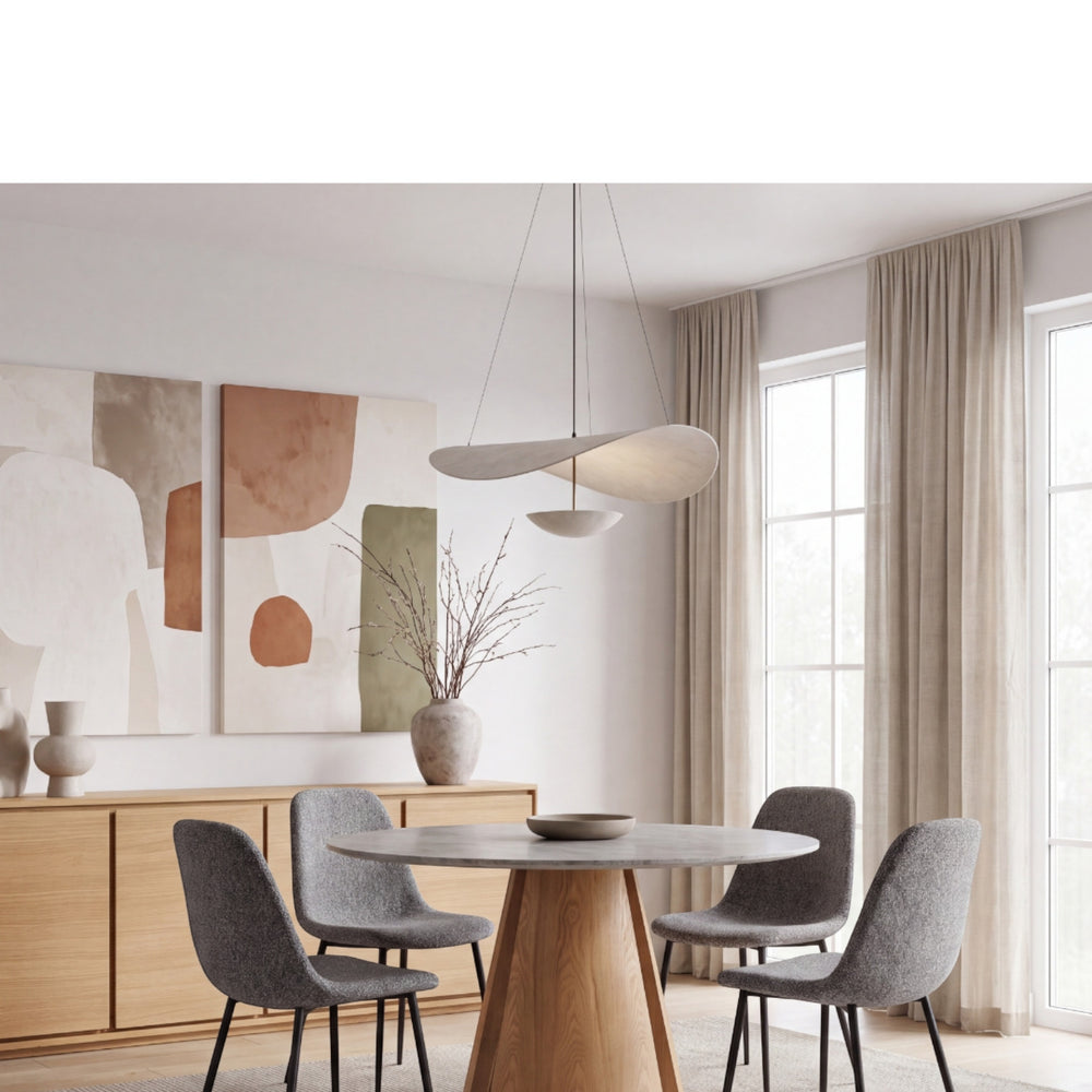 Chaise tissu chiné gris clair