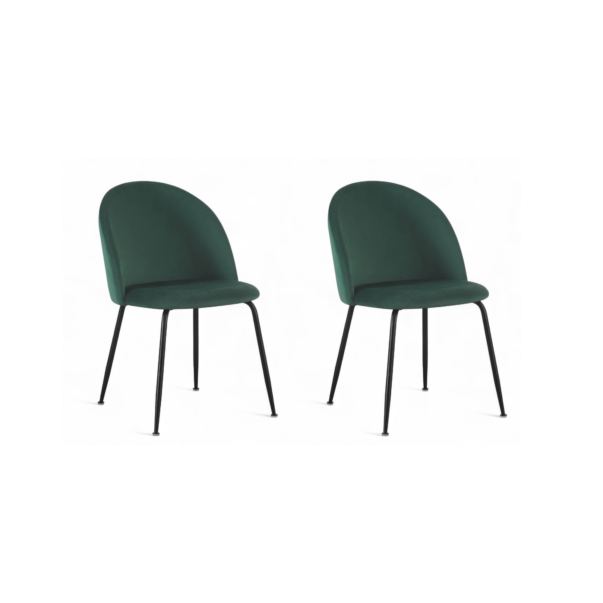 Chaise repas velours vert bouteille
