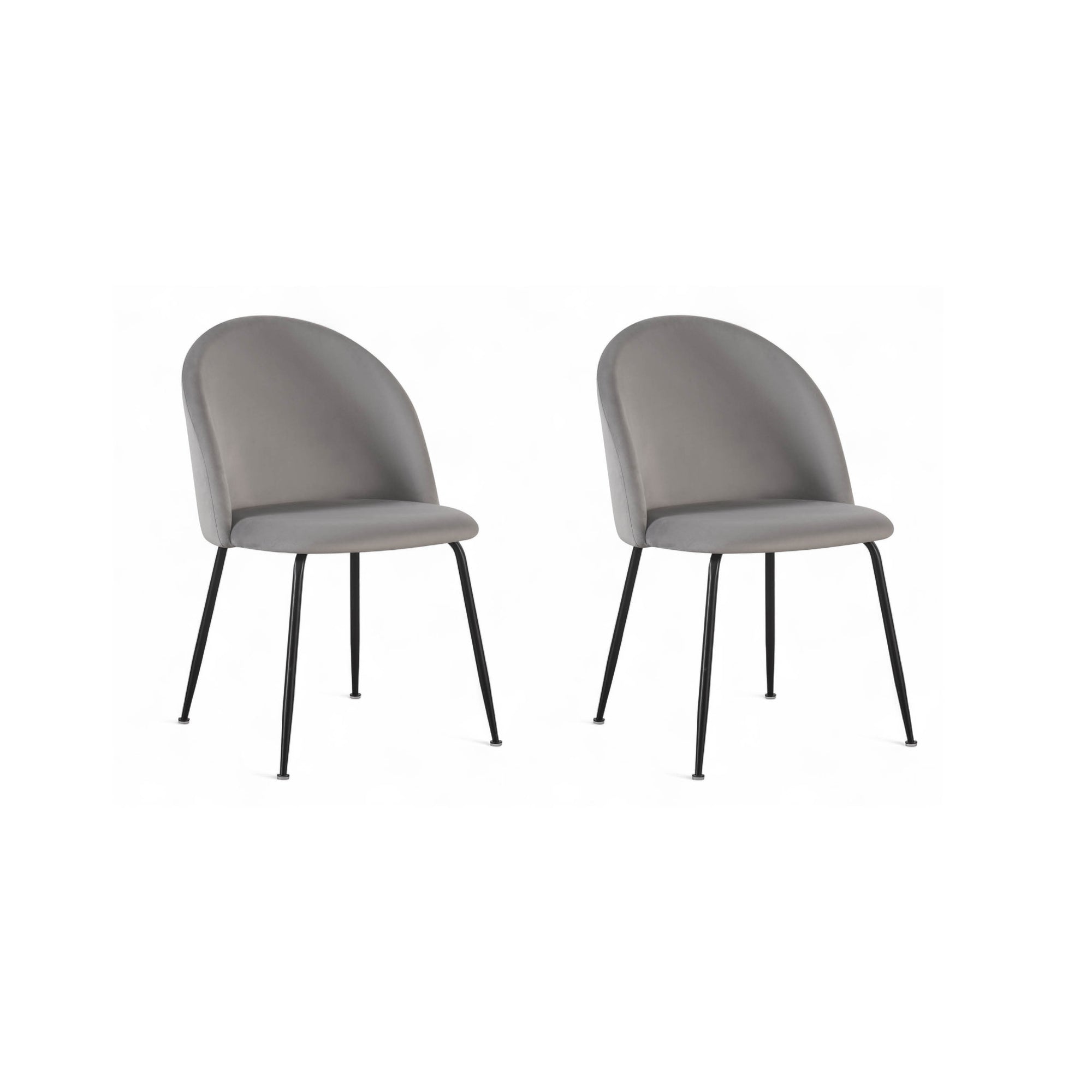 Chaise repas velours gris clair
