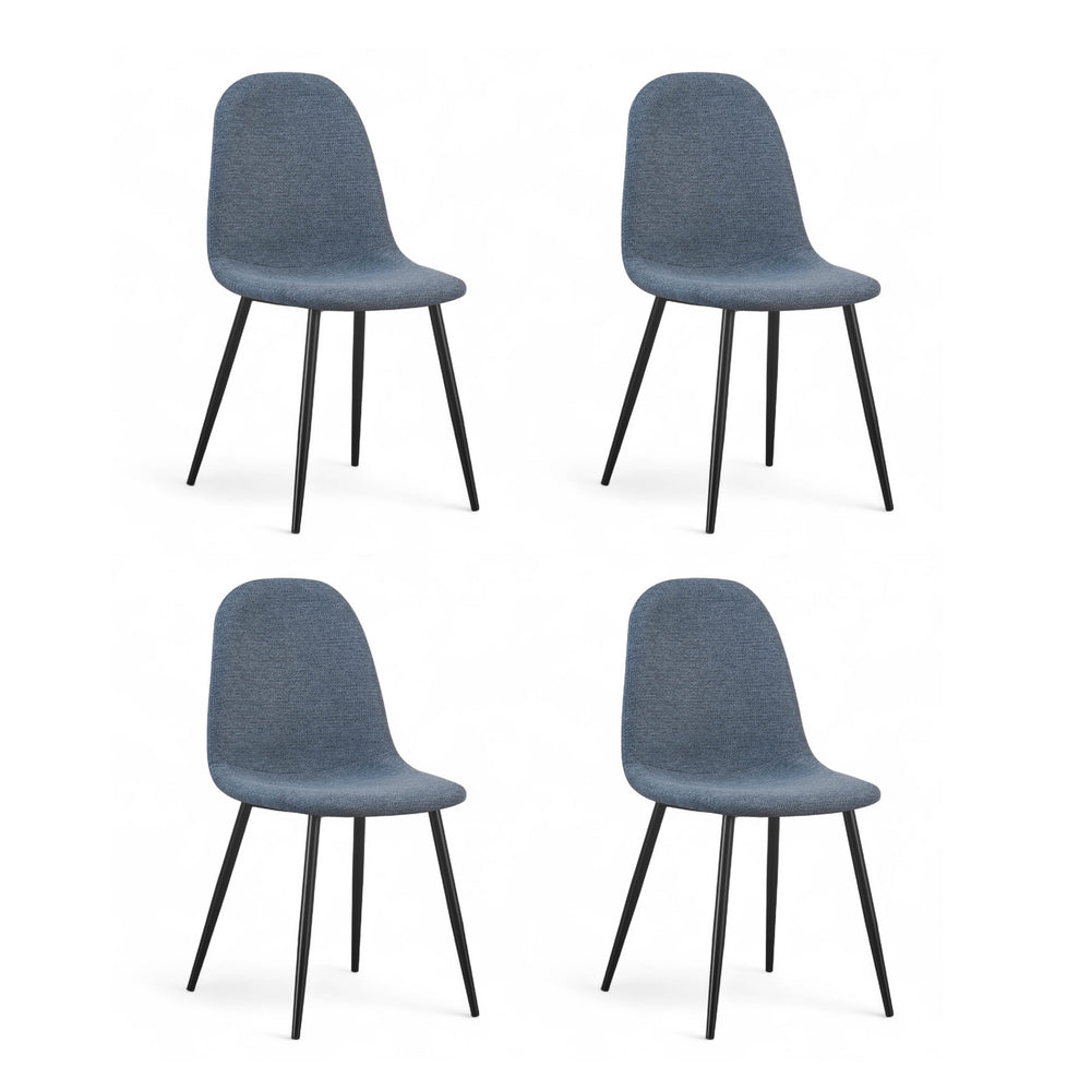 Chaise repas tissu bleu clair