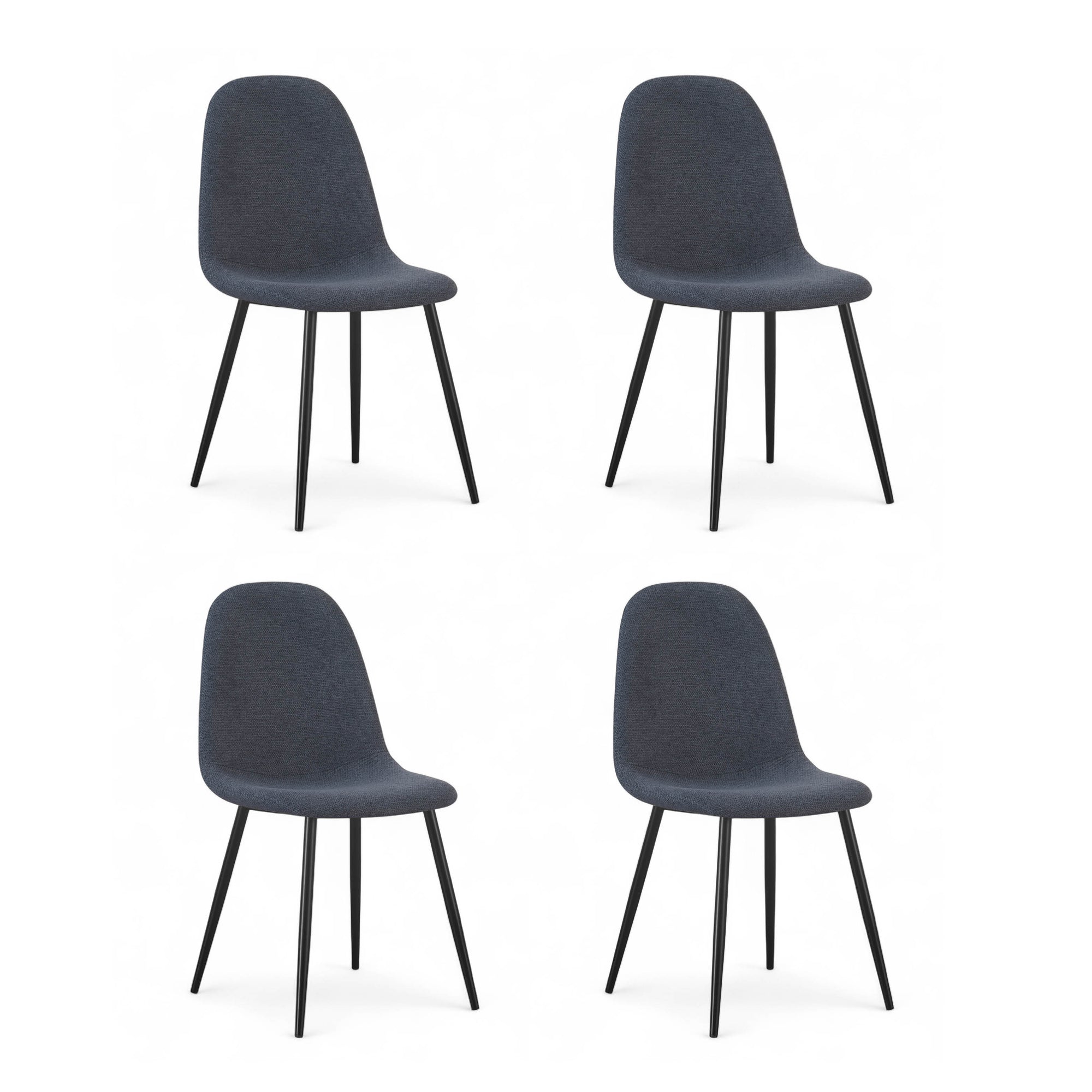 Chaise repas tissu bleu foncé