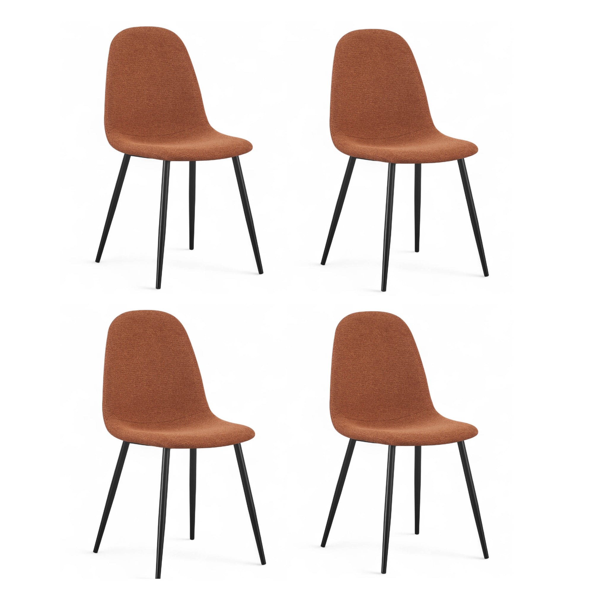 Chaise repas tissu caramel