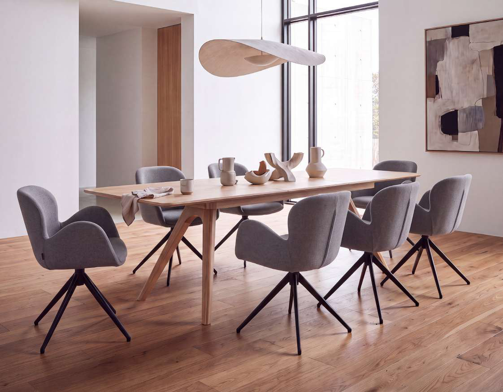 Table repas 200cm allonge intégrée chêne naturel