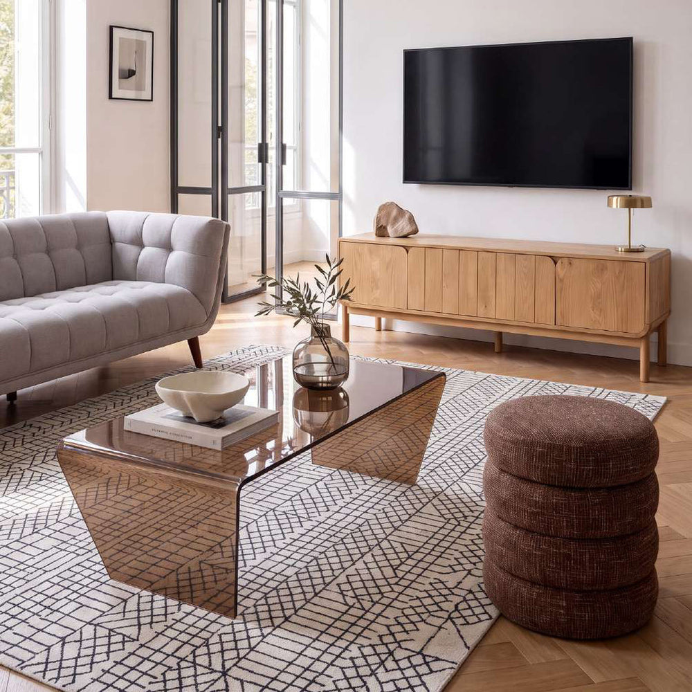 Meuble télé 180 cm 4 portes en chêne naturel
