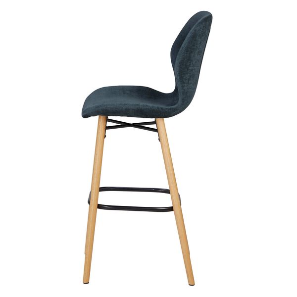 Chaise plan de travail tissu soft touch bleu foncé KERI