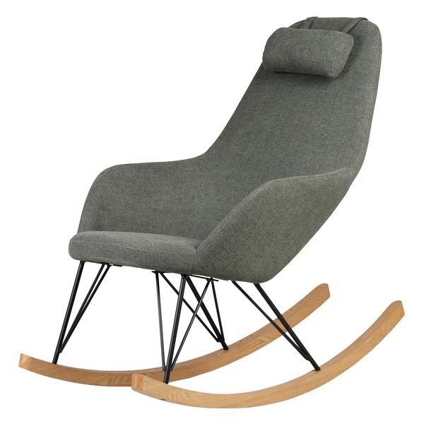 Rocking-chair scandinave tissu vert sapin Evy