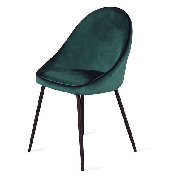 Chaise design velours vert canard Maya