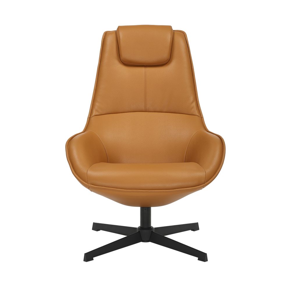 Fauteuil pivotant en PU miel