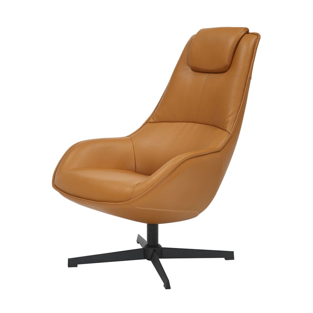 Fauteuil pivotant en PU miel