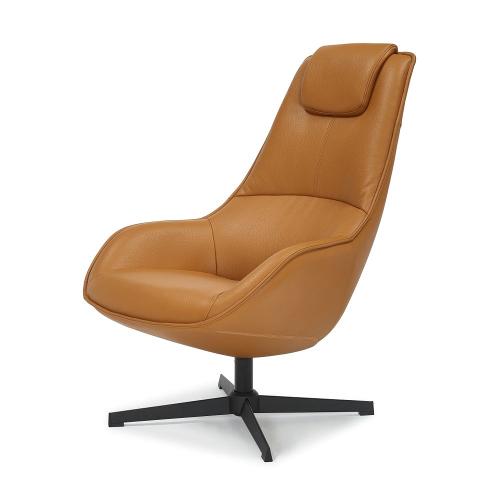 Fauteuil pivotant en PU miel