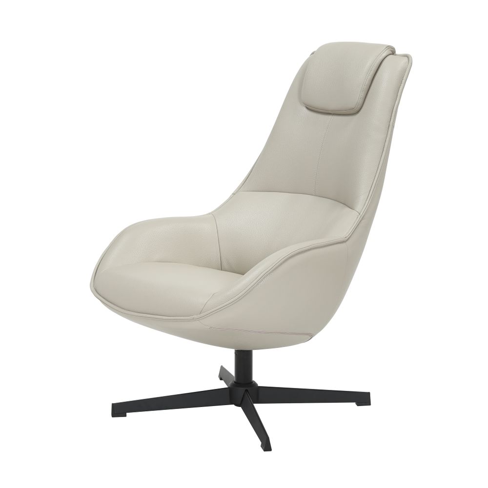 Fauteuil pivotant en PU gris clair