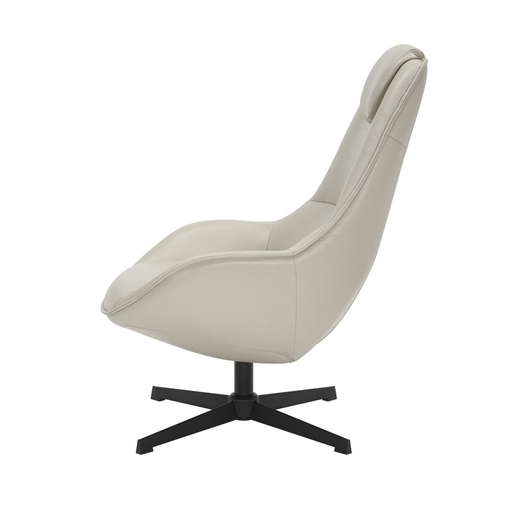 Fauteuil pivotant en PU gris clair