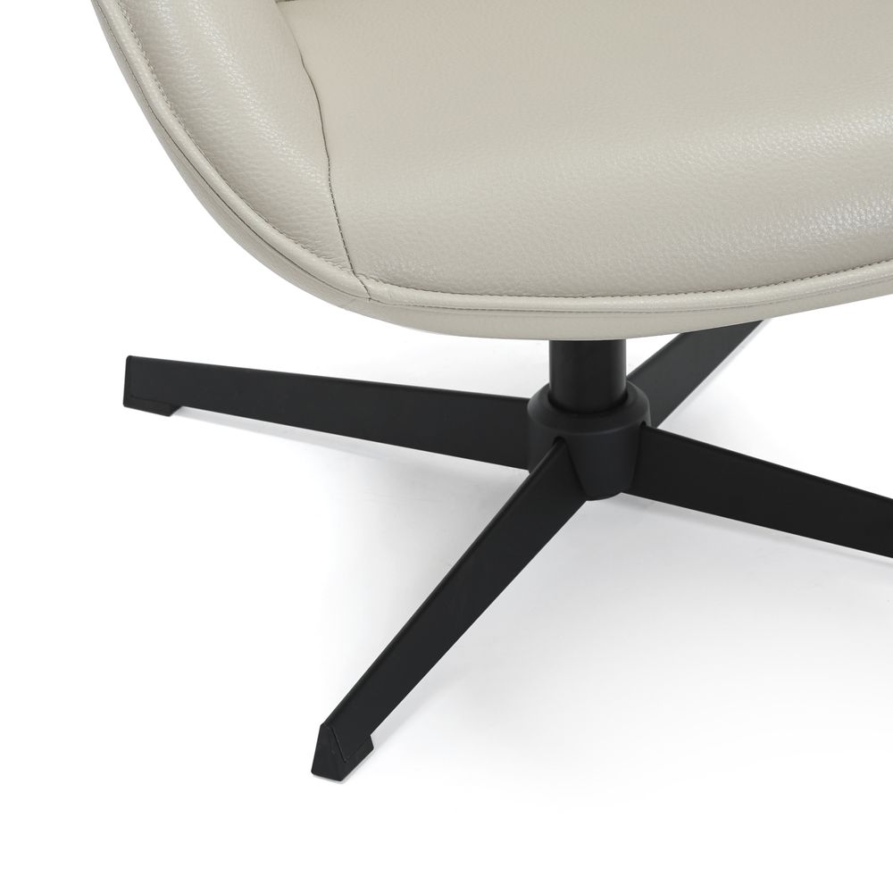 Fauteuil pivotant en PU gris clair